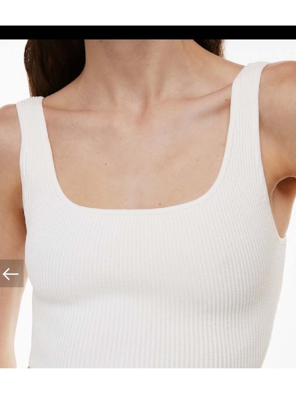 Babaton White Ribbed Square-Neck Tank